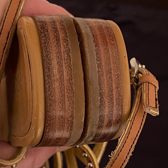 Prada luggage color Sandals 38 1/2. Gladiator style with silver grommets. - Picture 3 of 8